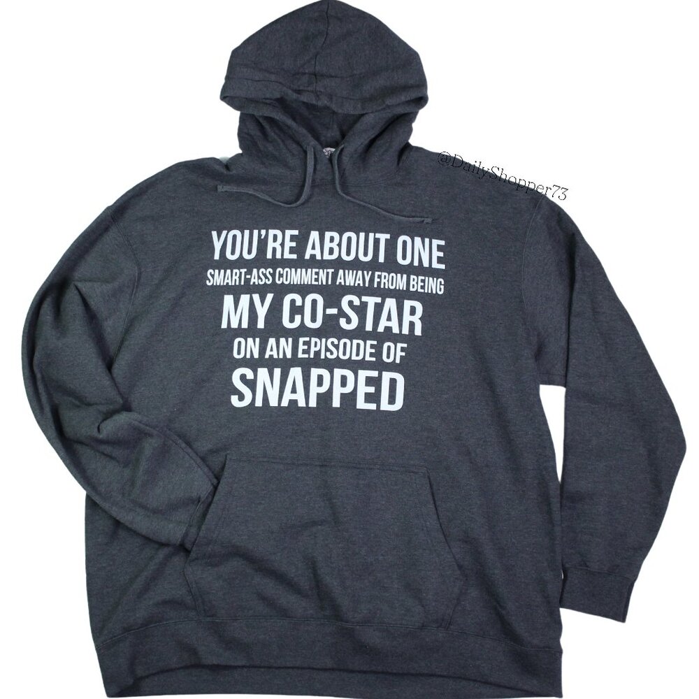 Unisex "You're About One Smart-*** Comment Away ..." Gray Pullover Hoodie